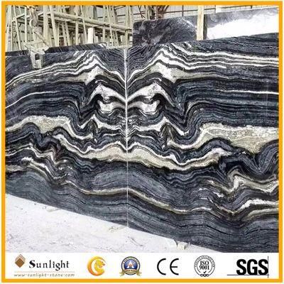 Natural Polished Black Zebra Ancient Wood Marble, Antique Black Wood Marble