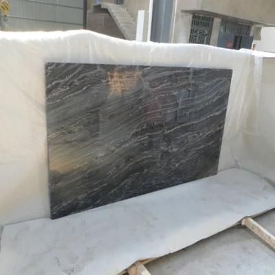 Cosmic Black with Gold Veins Brazil Granite Kitchen Island Granite Tile Countertop