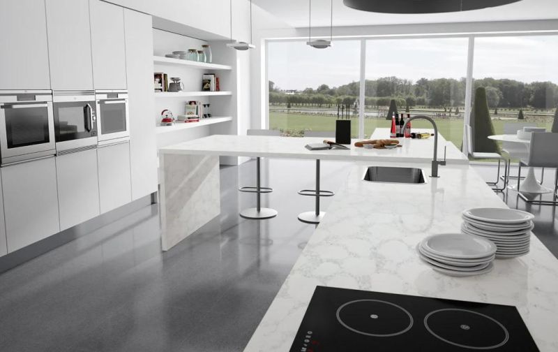 Best Marble Design Artificial Quartz Stone Kitchen Countertop Thickness 2cm 3cm Esv005
