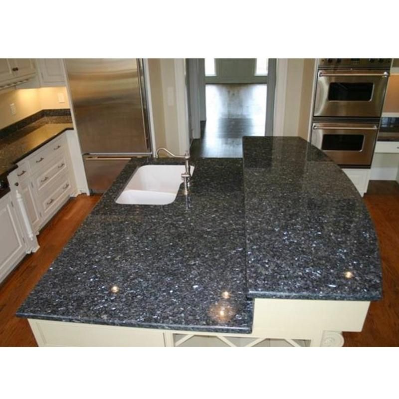 Chinese Import Export Custom Size Granite Stone Sliver Blue Pearl Kitchen Granite Countertops