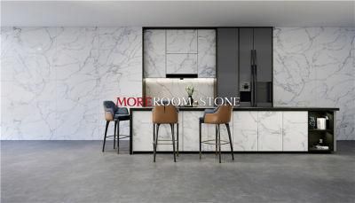 Dining Room Calacatta White Porcelain Sintered Stone Kitchen Island Table Slab