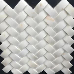 Volakas Marble / High Quality Basketweave Mosaic, Mosaic Tile Backsplash