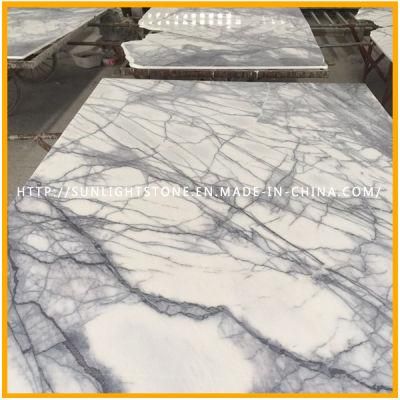 Polished White Milas Lilac Marble Tiles New York White Marble