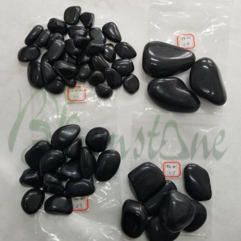 Black High Polished Pebble Stone for Garden Decoration/Black Landscape Pebble