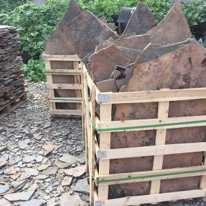 Irregular Shaped Rusty Flagstone Paving