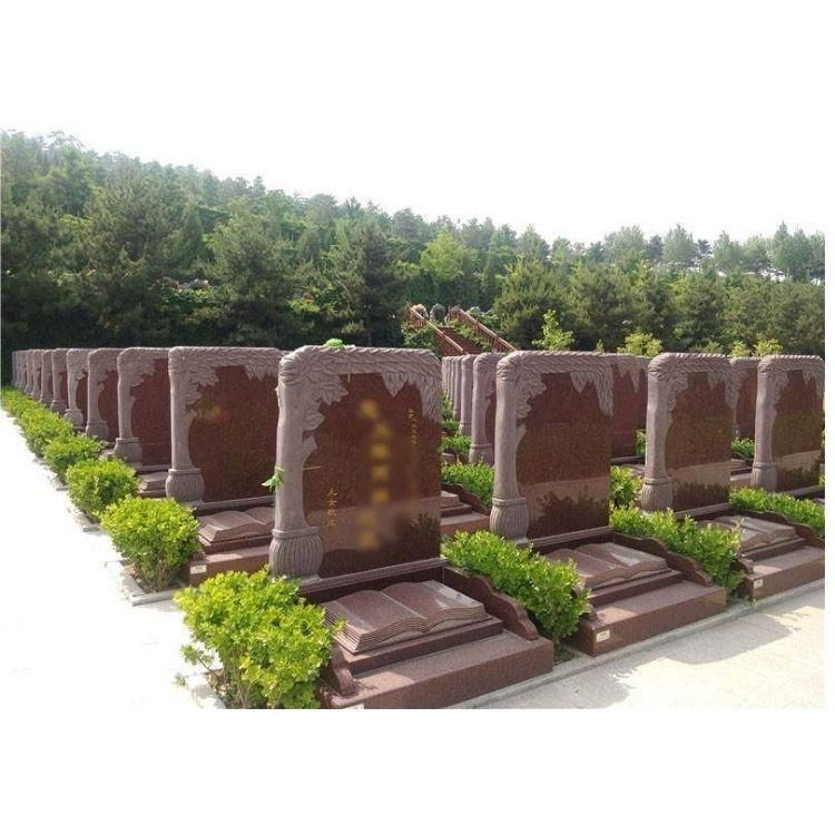 Indian Imperial Red Multicolor Red Granite Angel Sulpture Carving Headstone with Heart