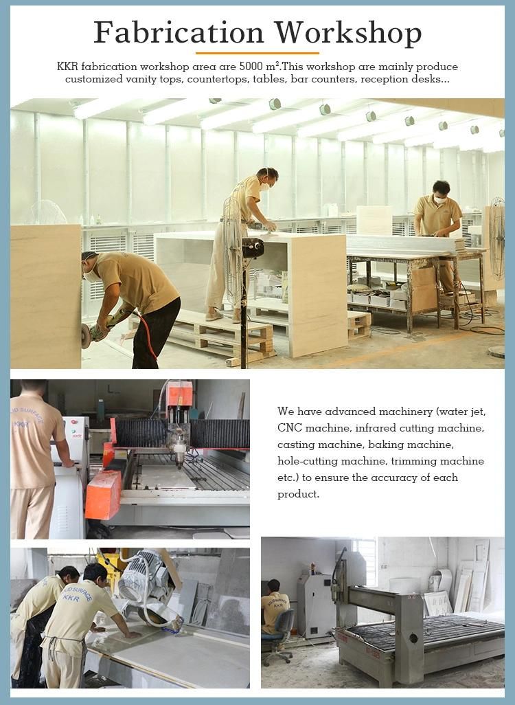 Custom Make Artificial Marble Countertop Solid Surface Bathroom Vanity Top