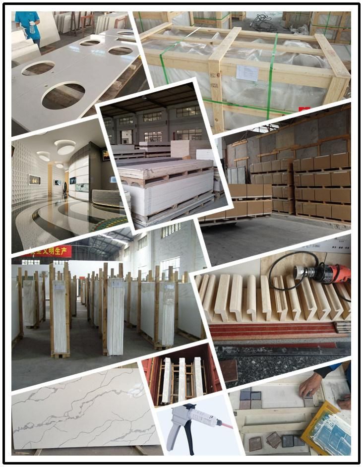 Polishing New Design Calacatta Raw Quartz Stone Slab
