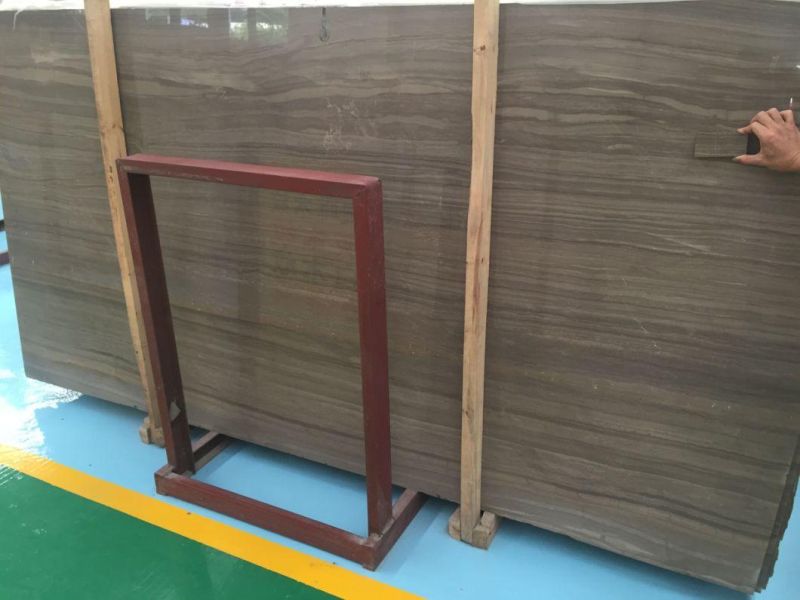 Chinese Natural Coffee Brown Wooden Marble Stone Tiles/Slabs for Flooring and Walling