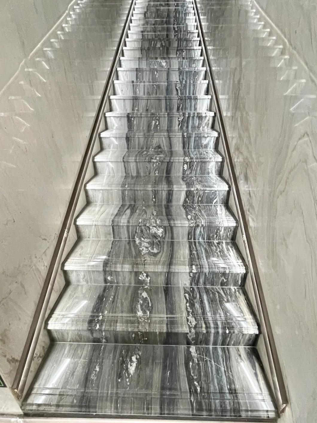 Natural Stone Stair Step of Palissandro Bule/Palissandro White