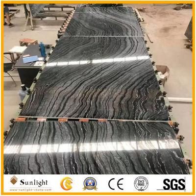 Cheap China Antique Ancient Black Wood Grainy Stone Marble