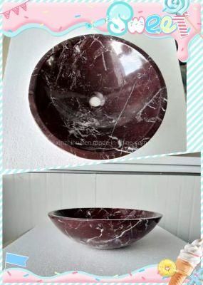 Violet Style Marble Basin Sinks Natural Stone for Bathroom Use