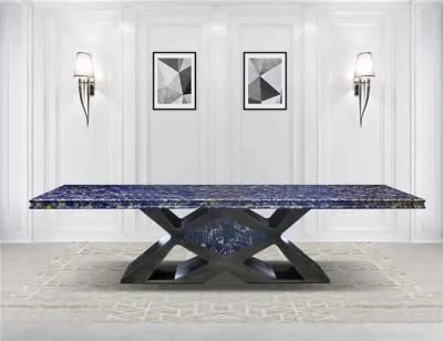 Luxury Apartment Villa Projects Semi Precious Stone Azul Bahia Blue Granite Stone Countertops