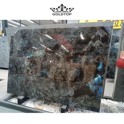 Luxury Stone Indoor Decoration Polished Blue Labradorite Slab Granite Countertop