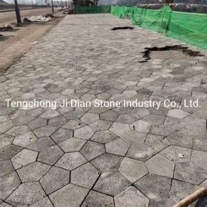 Natural Lavastone Ice Cracked Pattern Paving Stone Floor Tile