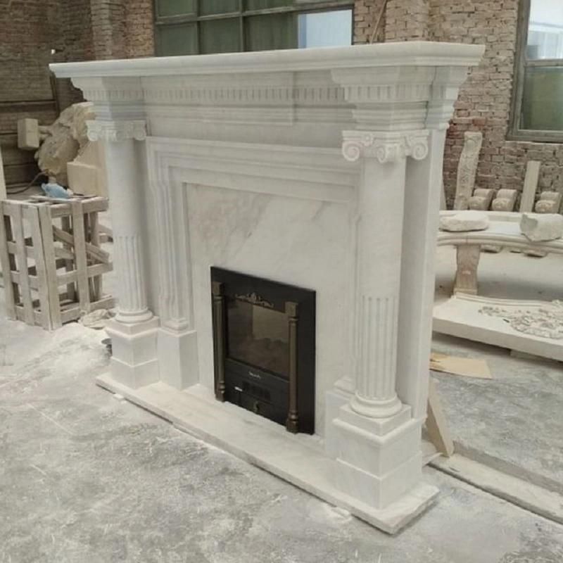White Marble Fireplace Mantels for Room