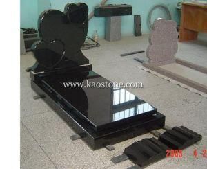 China Black Granite Upright Headstones with Simple Style for Wholesale