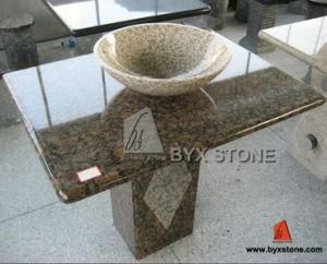 Baltic Brown Kitchen/Bathroom Vanity Top with Yellow Granite Sink