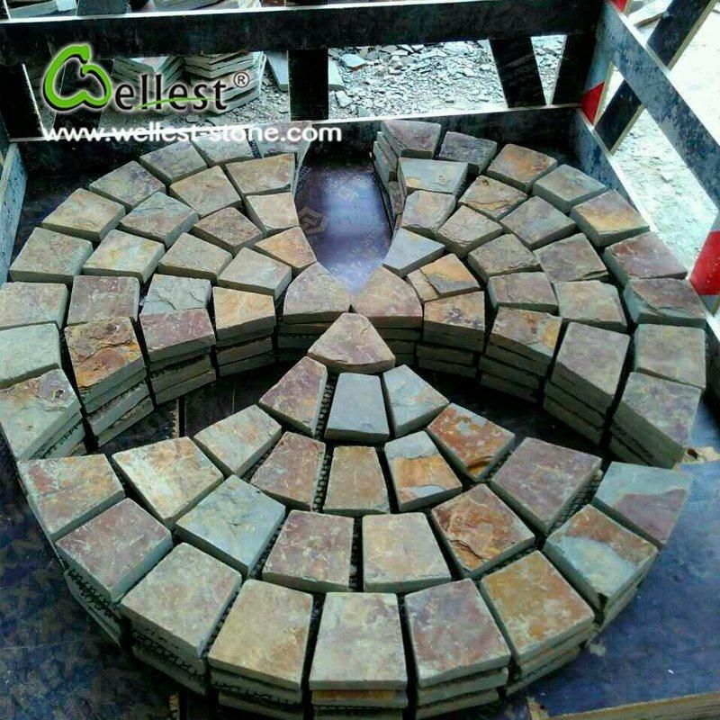 Rusty Slate Cobblestone Meshed Paving, Driveway, Walkway Paving