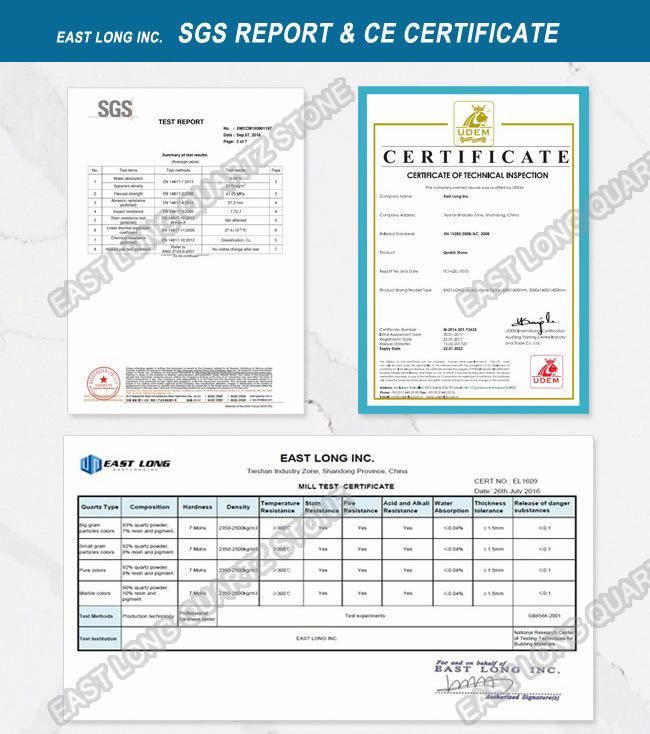 Artificial Quartz Stone for Building Material with SGS Report & Ce Certificate (Calacatta)
