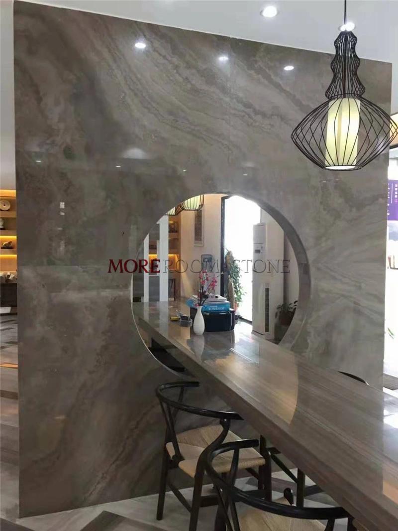 Interior Design Silver Grey Natural Marble Stone Slab for Wall