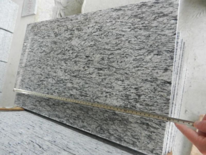 Chinese Seawave Flower Grey Grantie Natural Granite Stone Polished Half Slab