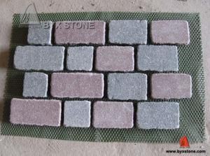 Red &amp; Green Porphyry Flamed + Tumbled Cobblestone