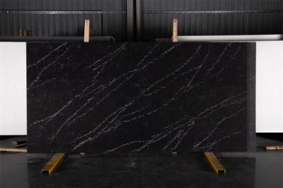Modern Black Artificial Stone Quartz Slab Artificial Quartz Countertop Wall Tiles