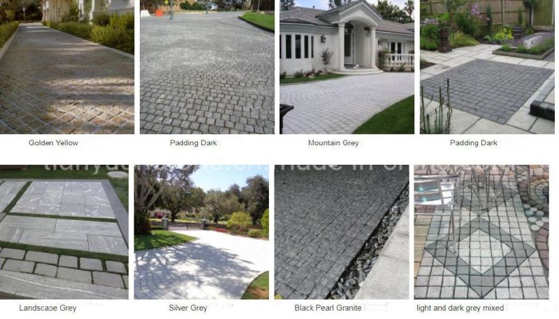 Tumbled Finish G682 Yellow Granite Cobble Stone for Patio Paving