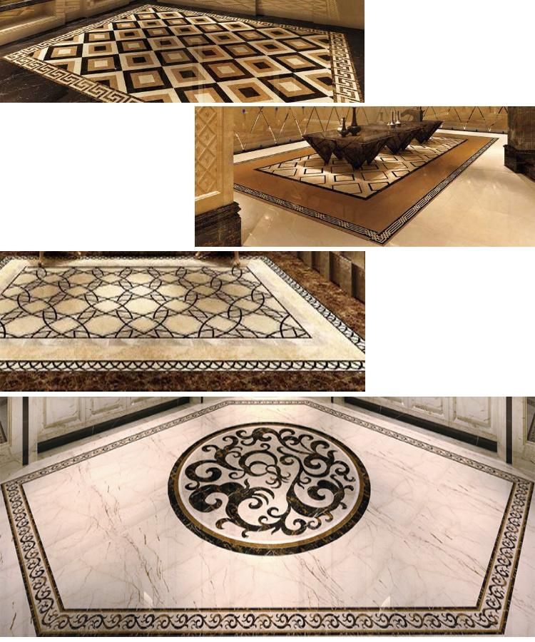 Polished Beige Marble Tile Flooring Border Marble Border Tile Floor