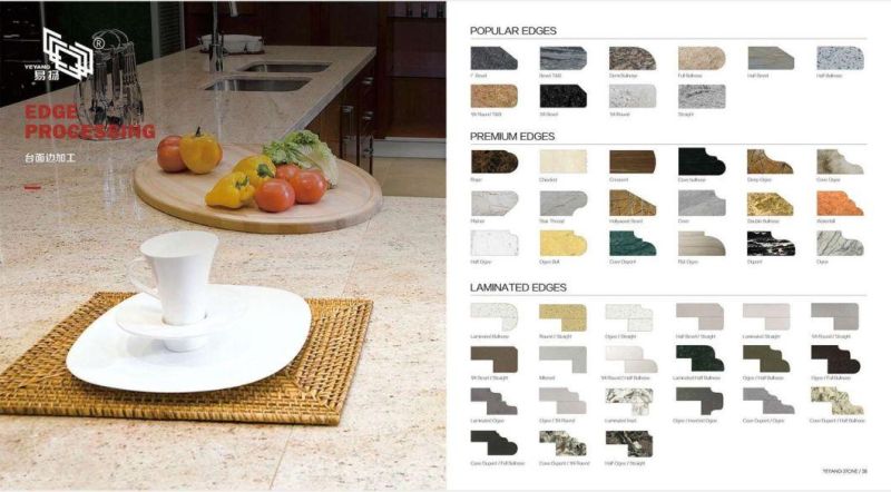 Calacatta Quartz Stone Countertops for Kitchen Cabinet Stone Material Engineered Quartz Vanity Top