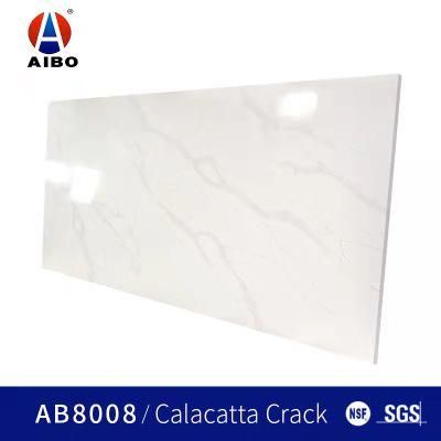 Wholesale White Artificial Quartz Polished Slabs with Multi-Colors