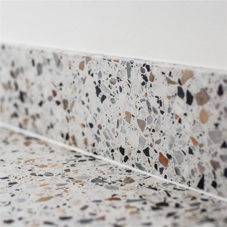 Big White Aggregate Cement Polished Terrazzo White for Tile and Basin