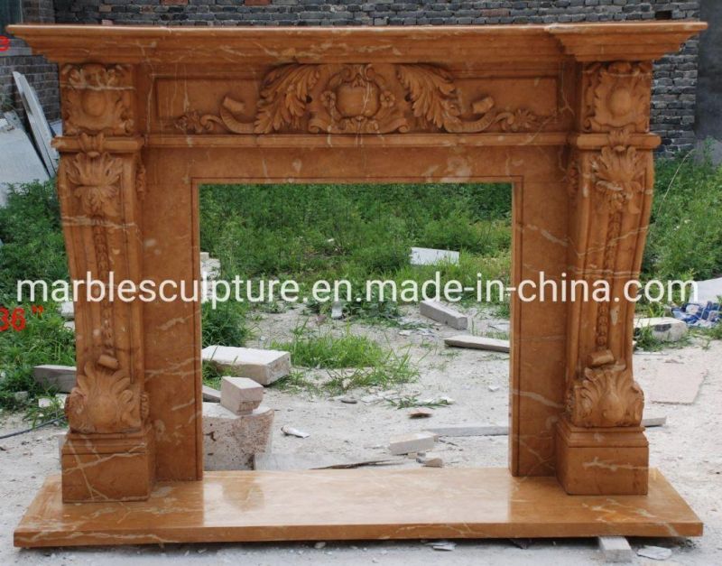 Stone Mantel Indoor Home Decoration Marble Fireplace (SYMF-103)