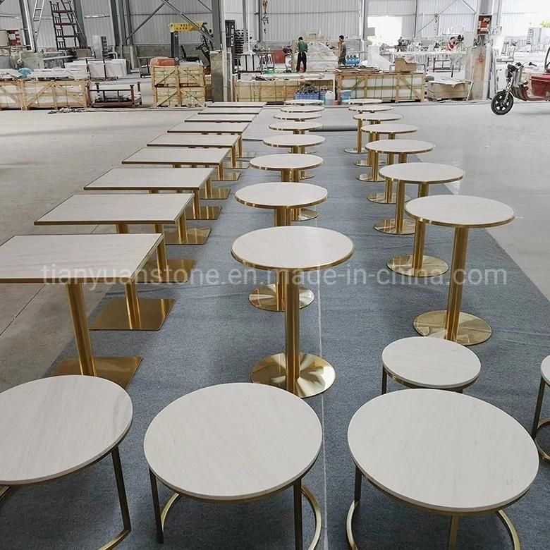 Modern Style Natural Marble Square Dining Room Tables