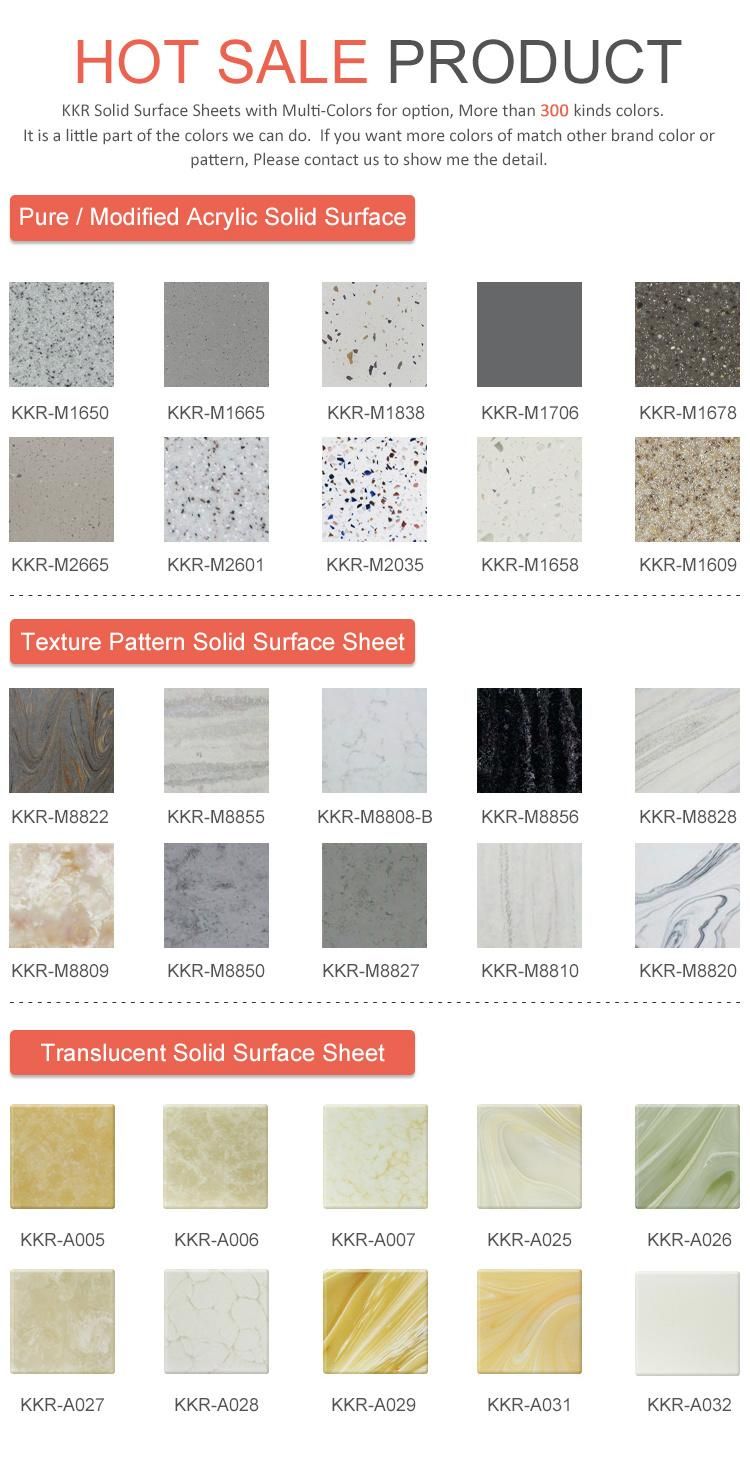Artificial Marble Stone Solid Surface Sheet Calcatta White for Kitchen Countertop
