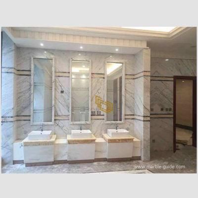White Marble Tile Picasso Green/White Marble Tile for Bathroom/Staircase/Flooring/Wall