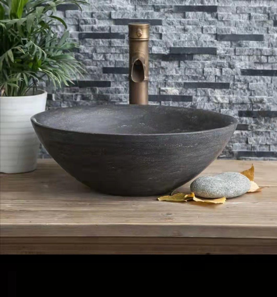 Limestone Vessel Sink Bowl Basin for Bathroom/Kitchen/Washroom/Restroom/Toilet