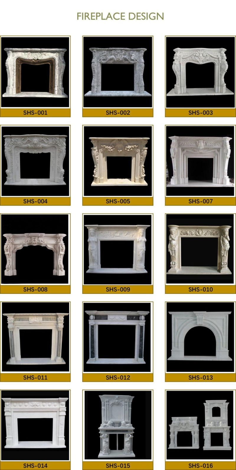 Customized Home Indoor Fireplace Mantel Interior Decorative Marble Fireplace Surround