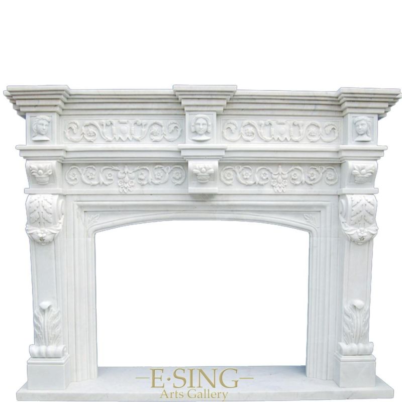 Factory Direct White Marble Electric Fireplace