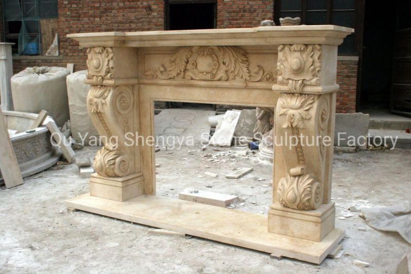 Chinese Supplier Stone Carving Marble Fireplace for Wholesale (SY-MF335)