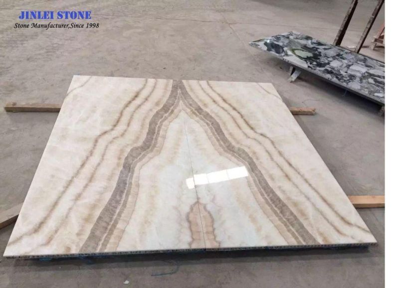 Building Construction Transparent Beige Onyx for Wall Background Wall Decoration Projects Paving Slab