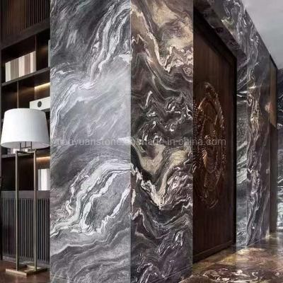 Landscape Purple Lilac Rosso Luana Bookmatch Marble for Floor, Background