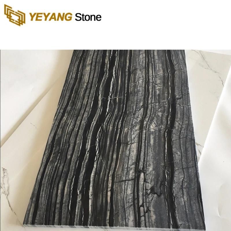 Polished Black Wooden Marble Tiles Black Forest Marble Dining Table