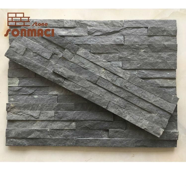 Black Slate Exterior Decorative Stacked Stone Wall Cladding