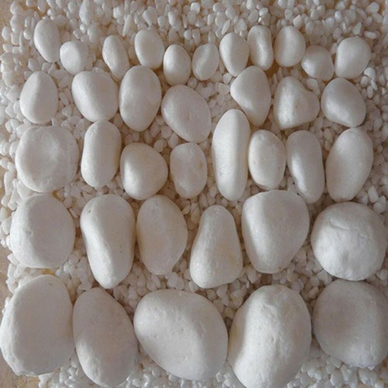 China Factory Cheap Price Snow White Tumbled River Pebble Stone on Sale