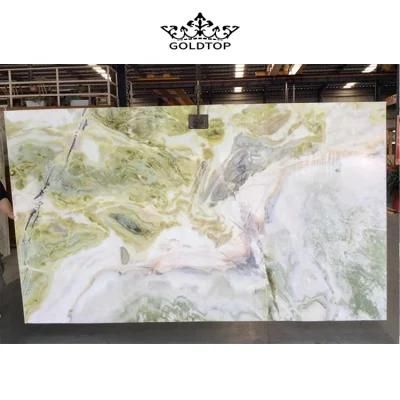 Polished Green Marble Slab for Background Countertop