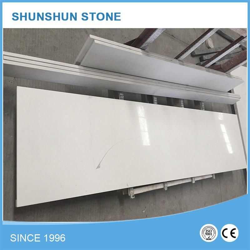 Popular Pure White Quartz Stone Countertops for Kitchen