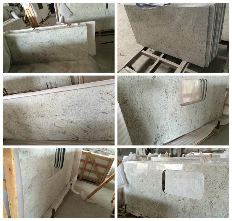Polished River White Granite Kitchen Countertop