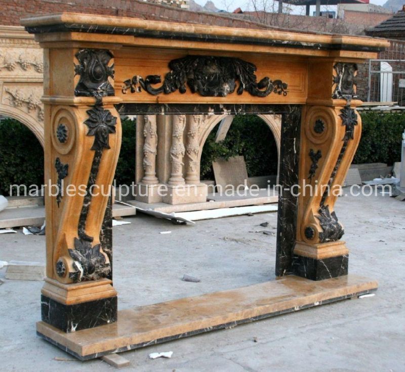 Natural Indoor Decorative Hand Carved Marble Fireplace (SYMF-211)